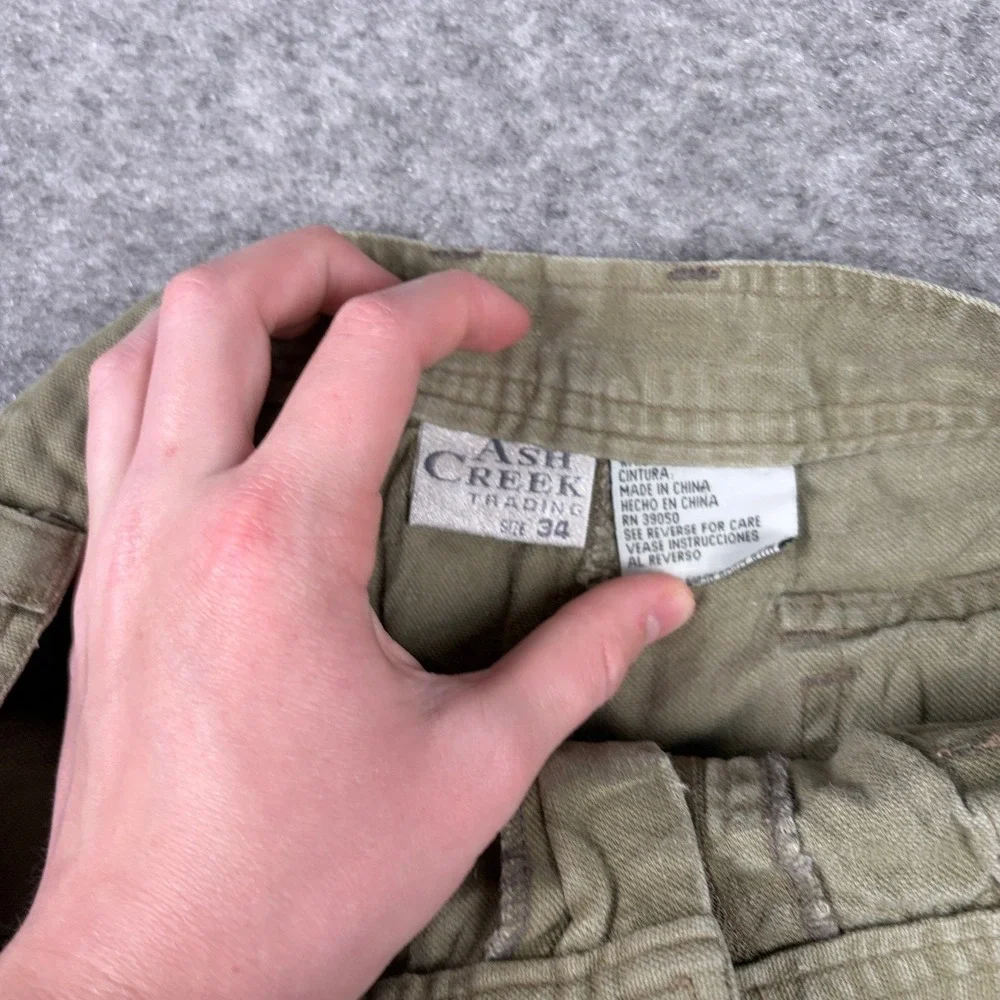 Ash Creek Trading Cargo Shorts Mens‎ 34 Green Utility Gorpcore Hiking Outdoor
